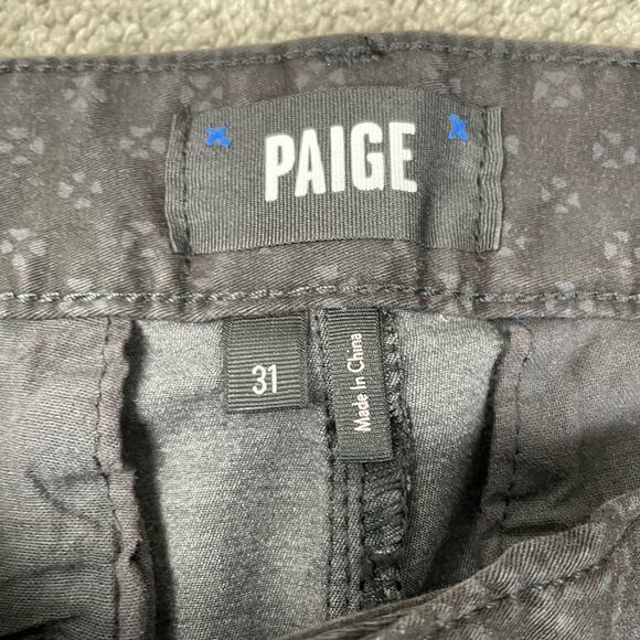 PAIGE Mens Stafford Printed Slim Fit Trouser Pant Grey Multi 31x32 Chino Stretch - Picture 6 of 15